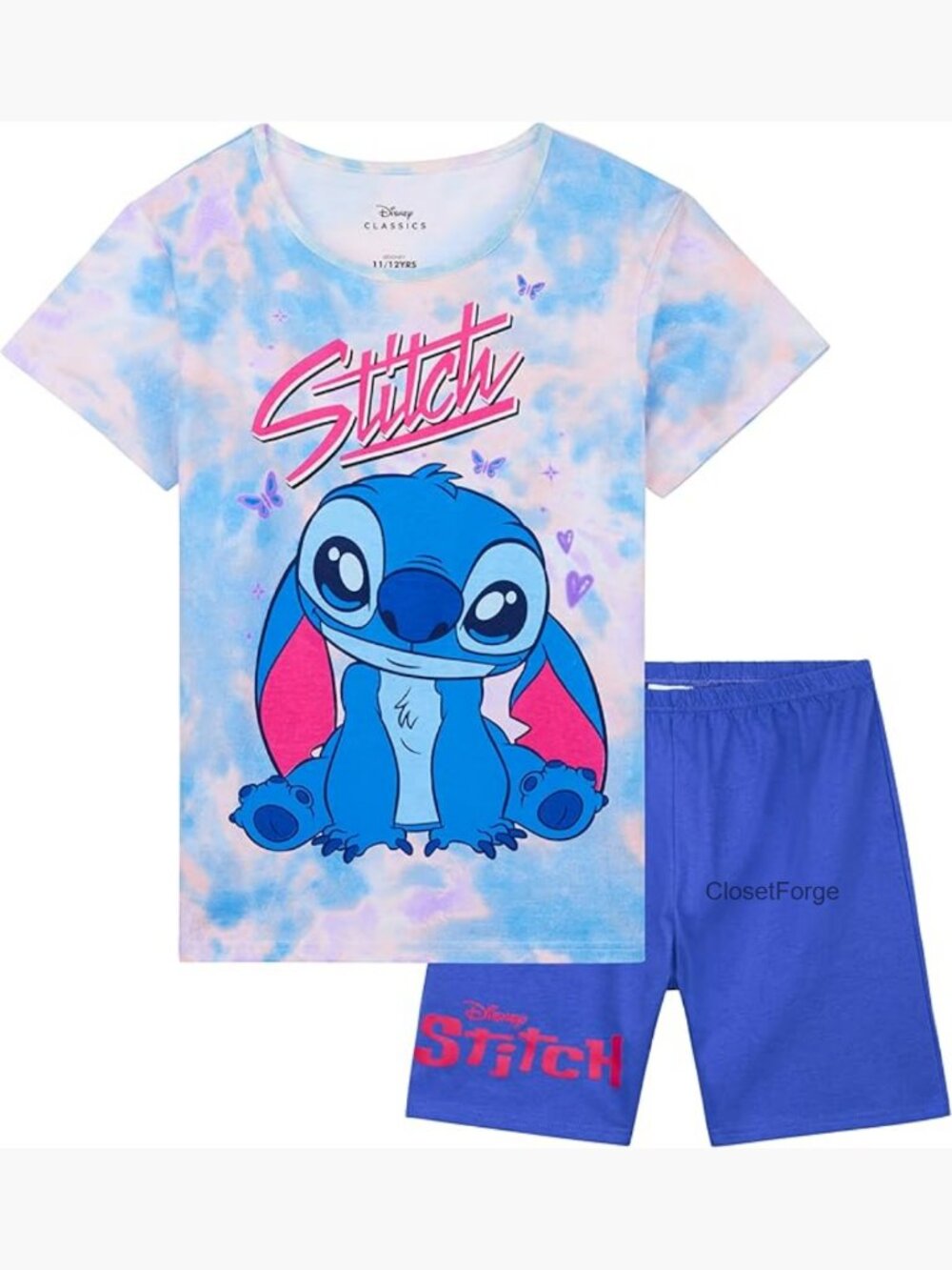 Girls 2-Piece Pajama Set Short Sleeve Tee & Shorts Cotton